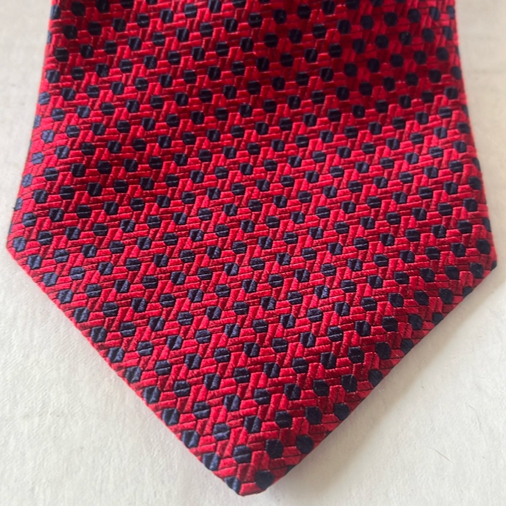 RBM Collection Vintage Red & Navy Silk Tie